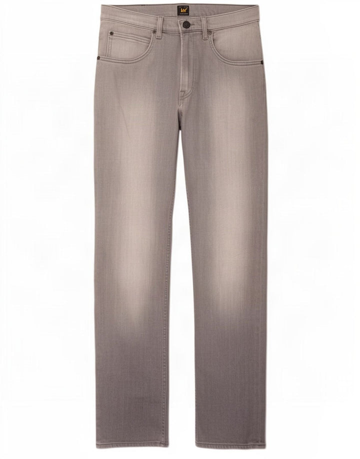 Lee Dame Brooklyn Straight Jeans W32 L32 Grå Bomuld