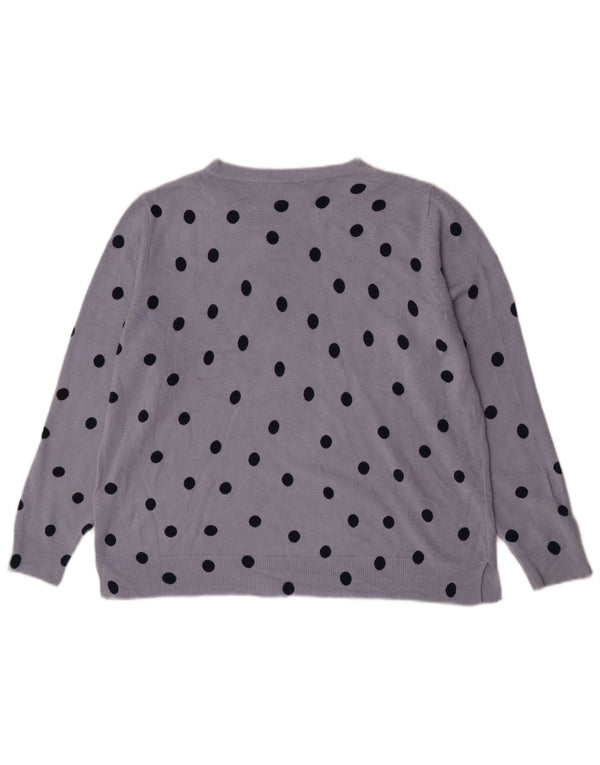 Marks & Spencer Dame Boat Neck Jumper Sweater UK 22 3XL Blå Polka Dot