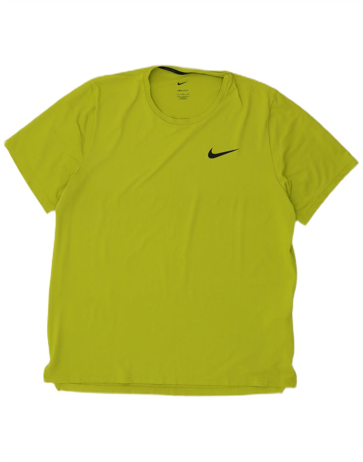 Nike Herre Dri Fit T-Shirt Top Stor Grøn Polyester