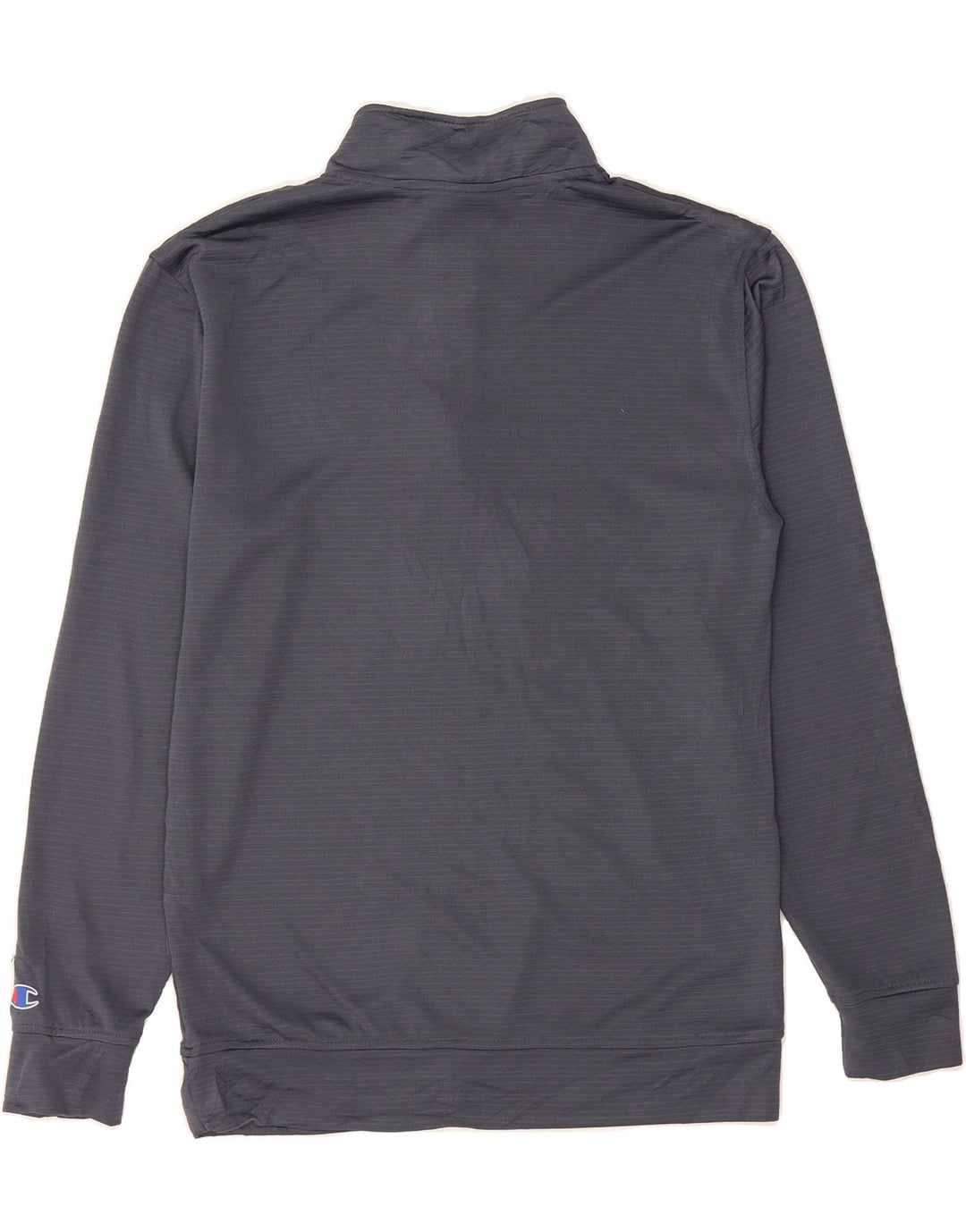 CHAMPION Mens Zip Neck Sweatshirt Jumper Small Navy Blue Pinstripe Vintage Champion and Second-Hand Champion from Messina Hembry 