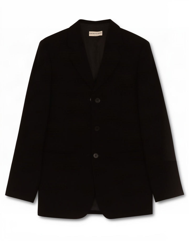 Emporio Armani Dame 3-knaps blazerjakke IT 40 Lille sort polyester