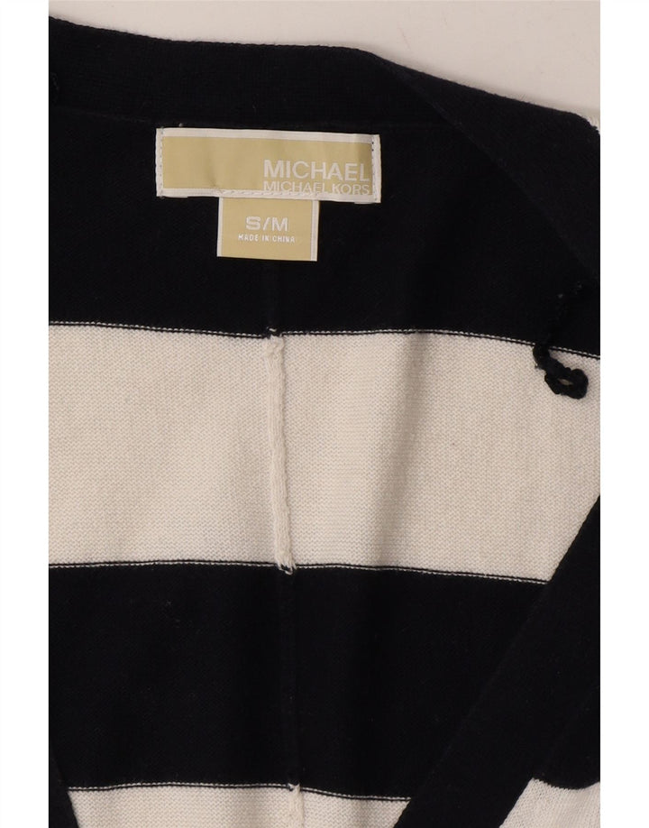 MICHAEL KORS Womens Oversized Cardigan Sweater UK 10 Small Black Striped Vintage Michael Kors and Second-Hand Michael Kors from Messina Hembry 