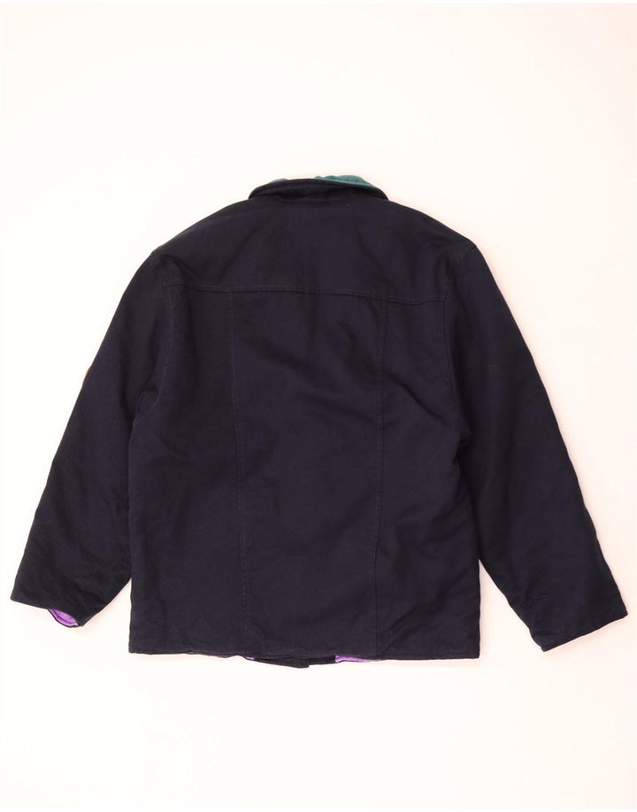 Vintage dame 2-knaps blazerjakke IT 44 Medium marineblå farveblok