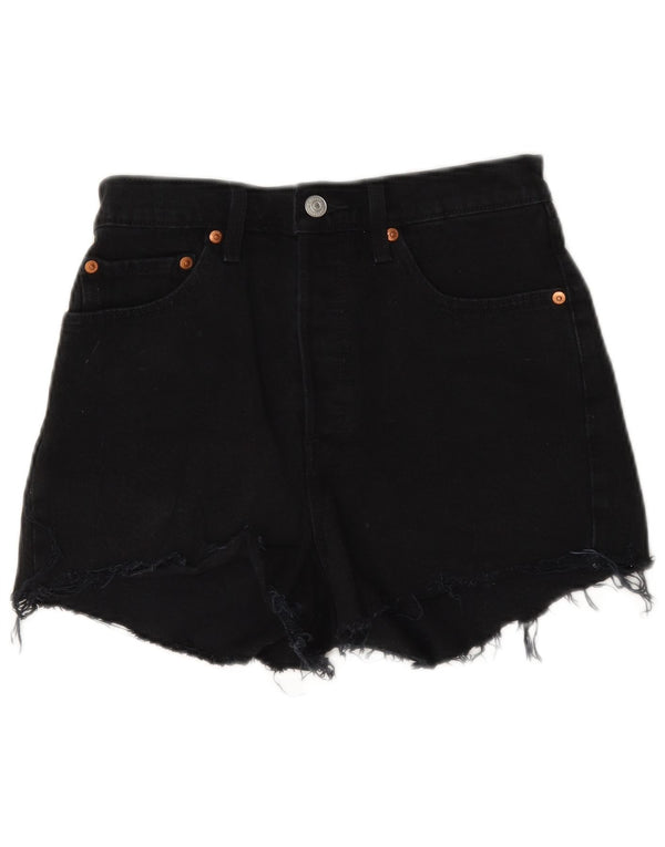Levi's Dame Distressed Denim Shorts W27 Small Black Bomuld
