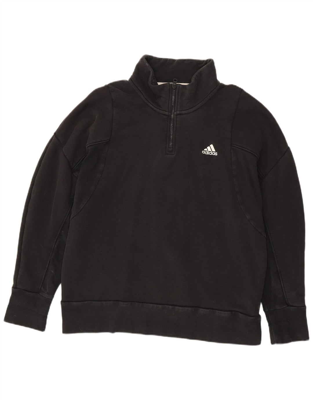 Adidas Sweatshirt med lynlås til mænd, stor sort bomuld