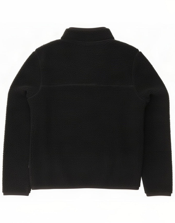 Fed Face Herre Button Neck Fleece Jumper Large Black Polyester