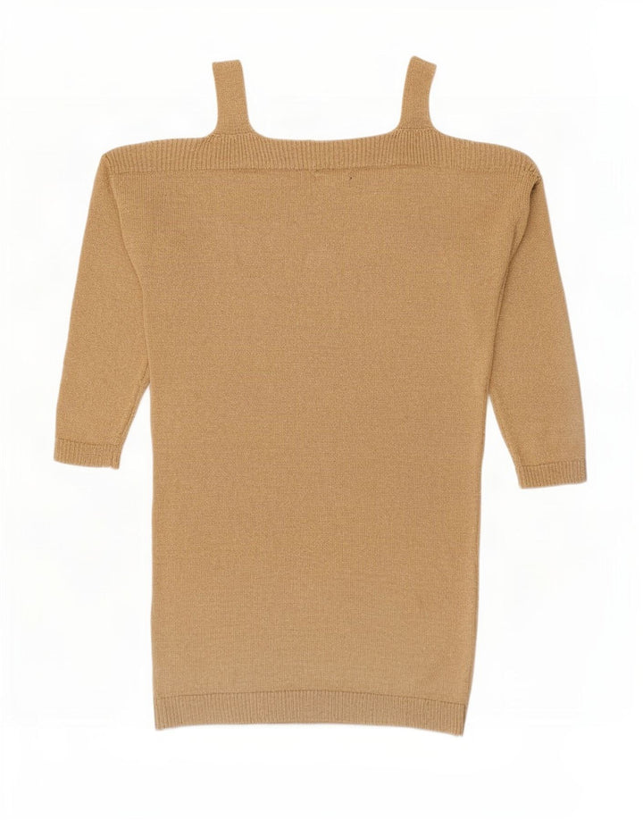 Massimo Dutti Dame Off Shoulder Jumper Dress UK 10 Small Beige