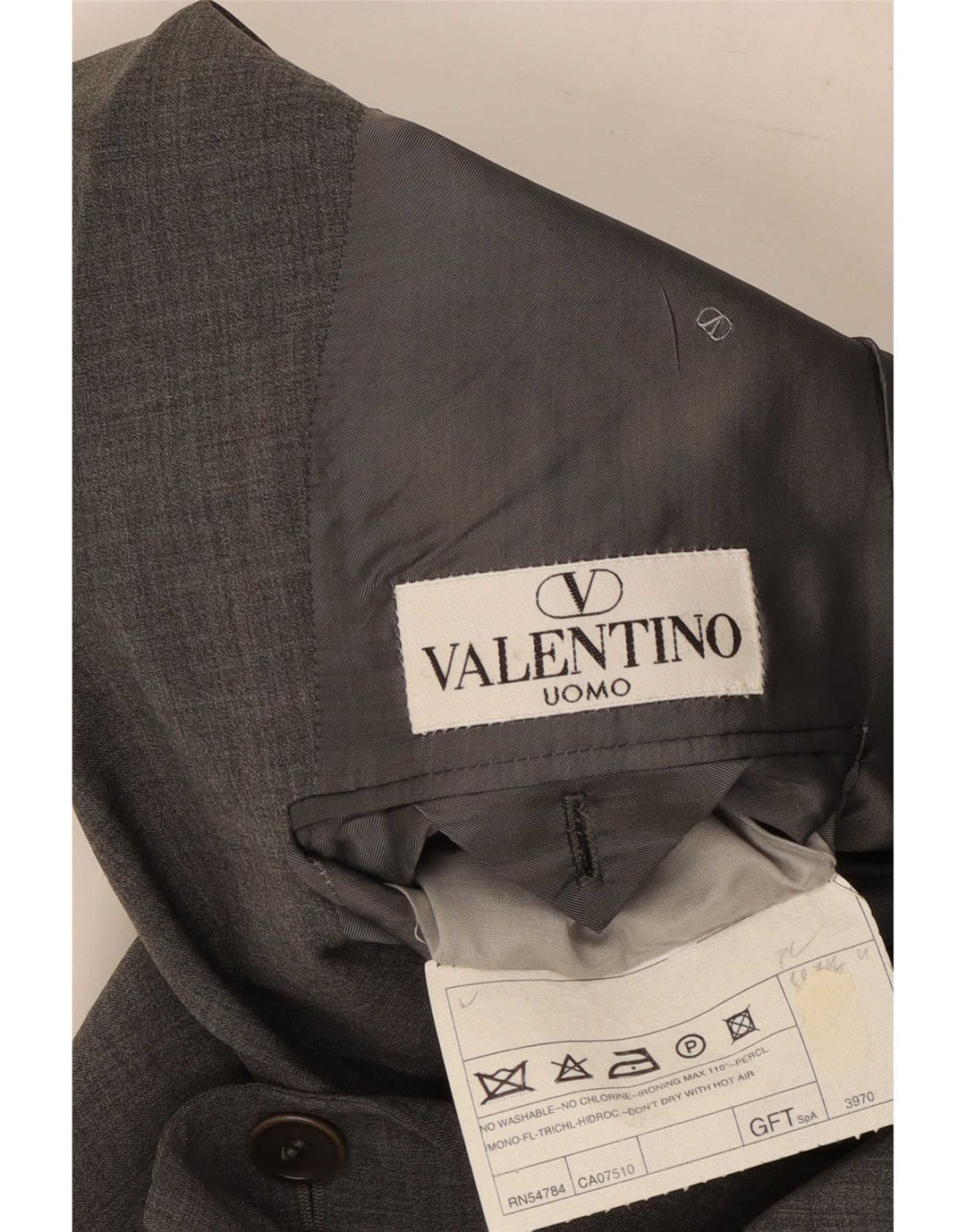 Valentino Herre 3-knap 2-delt jakkesæt IT 48 Medium W30 L31 Grå Uld