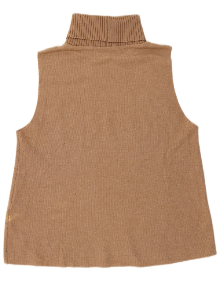 Zara Damevest Top UK 16 Stor Beige Bomuld