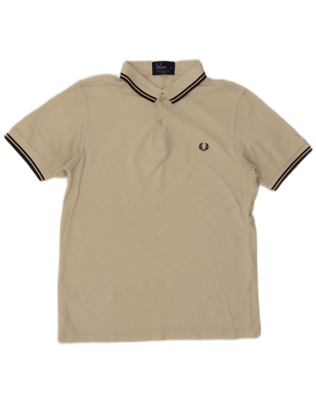 Fred Perry Herre Slim Fit Polo Shirt Medium Off White Bomuld