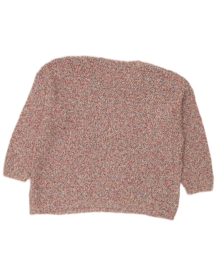 MARKS & SPENCER Dame Crop Crew Neck Jumper Sweater UK 14 Large Pink