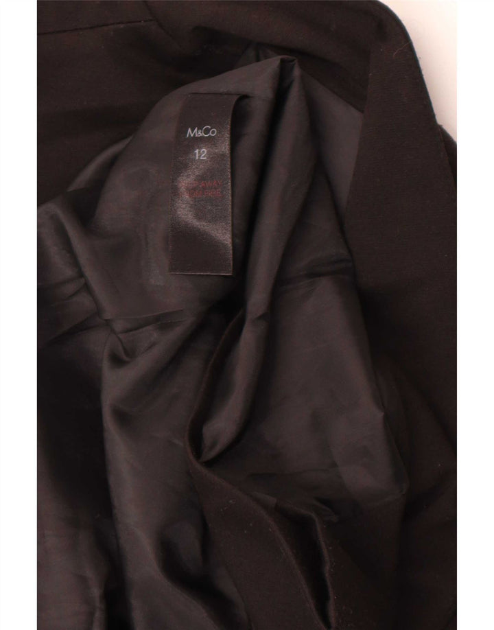M&Co Womens Open Blazer Jacket UK 12 Medium Black Polyester