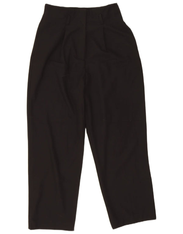 Zara Kvinders Højtaljede Casual Bukser Små W26 L25 Sort Polyester