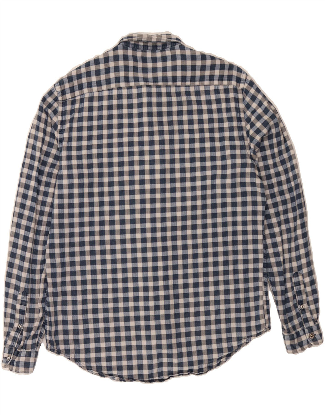 ZARA Mens Regular Fit Flannel Shirt Large Navy Blue Check Vintage Zara and Second-Hand Zara from Messina Hembry 