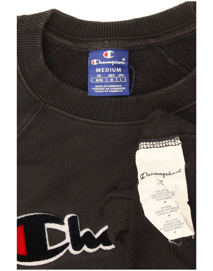 Champion Womens Grafisk Oversized Sweatshirt Jumper UK 14 Medium Black