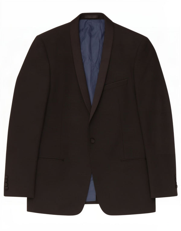 Marks & Spencer Mens Slim Fit 1 Button Blazer Jacket UK 40 Medium Black