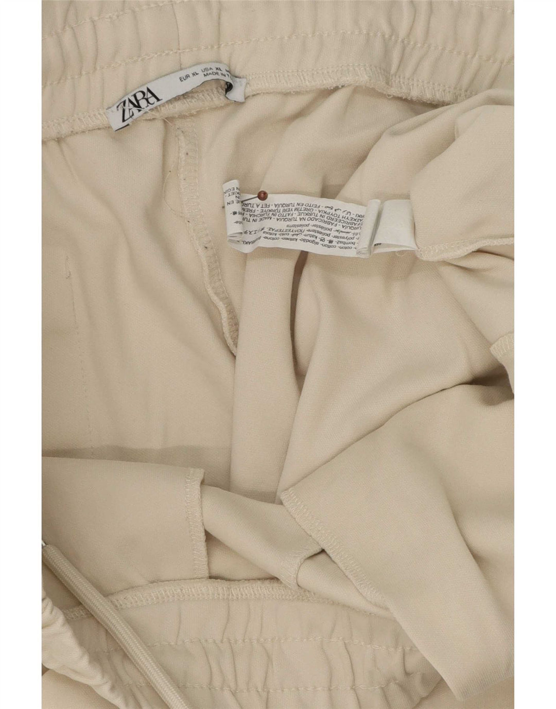 Zara Herre Sportshorts XL Beige Bomuld