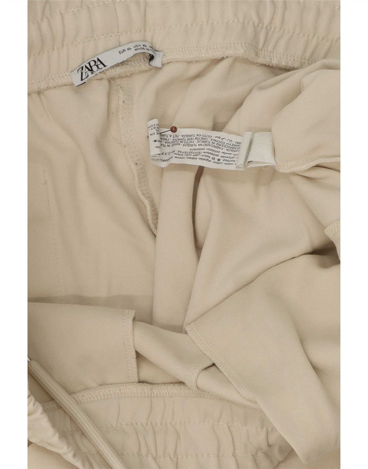 Zara Herre Sportshorts XL Beige Bomuld