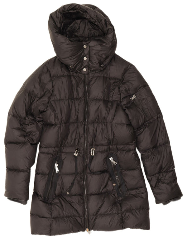 Polo Ralph Lauren Dame Hætte Polstret Frakke UK 14 Medium Sort Nylon
