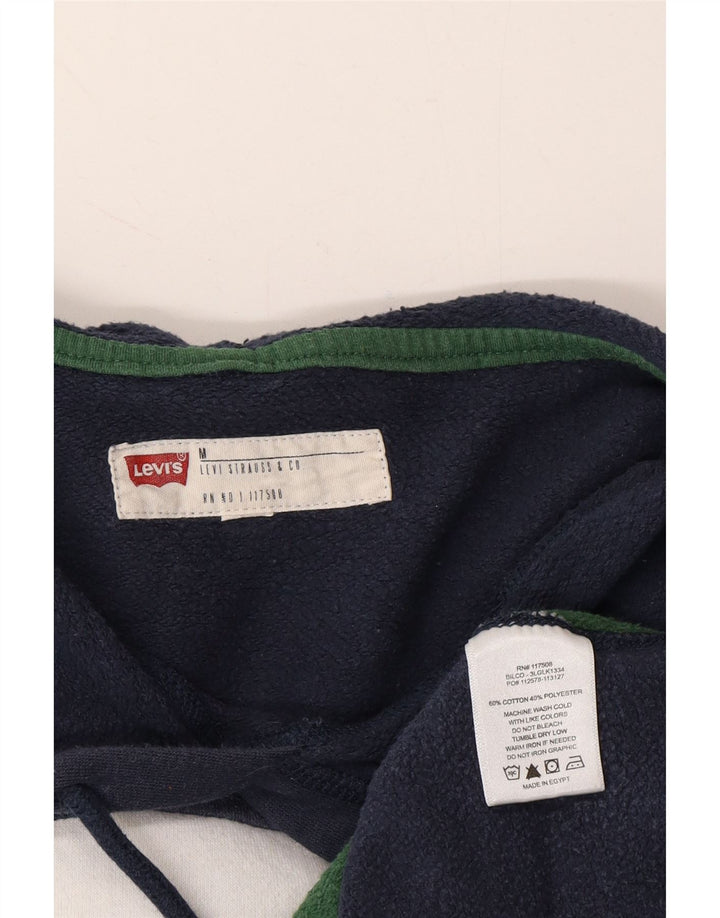 LEVI'S Mens Graphic Hoodie Jumper Medium Multicoloured Colourblock Cotton Vintage Levi's and Second-Hand Levi's from Messina Hembry 