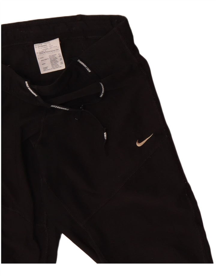 NIKE Dame Dri Fit Capri Træningsdragt Bukser UK 12 Medium Sort Polyester