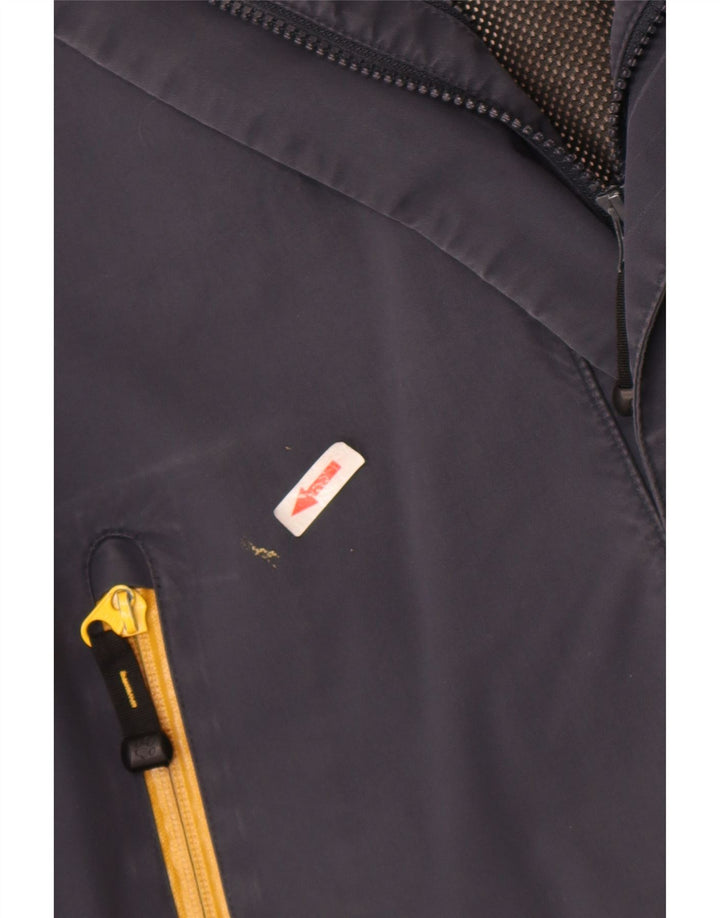 Jack Wolfskin Regnjakke med hætte til mænd UK 40/42 Stor marineblå polyamid