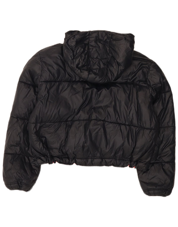 Replay Dame Oversized Crop Hooded Polstret Jakke UK 2 2XS Navy Blue