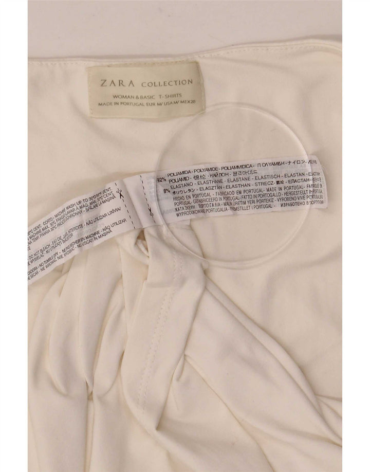 Zara Damevest Top UK 12 Medium Hvid Polyamid