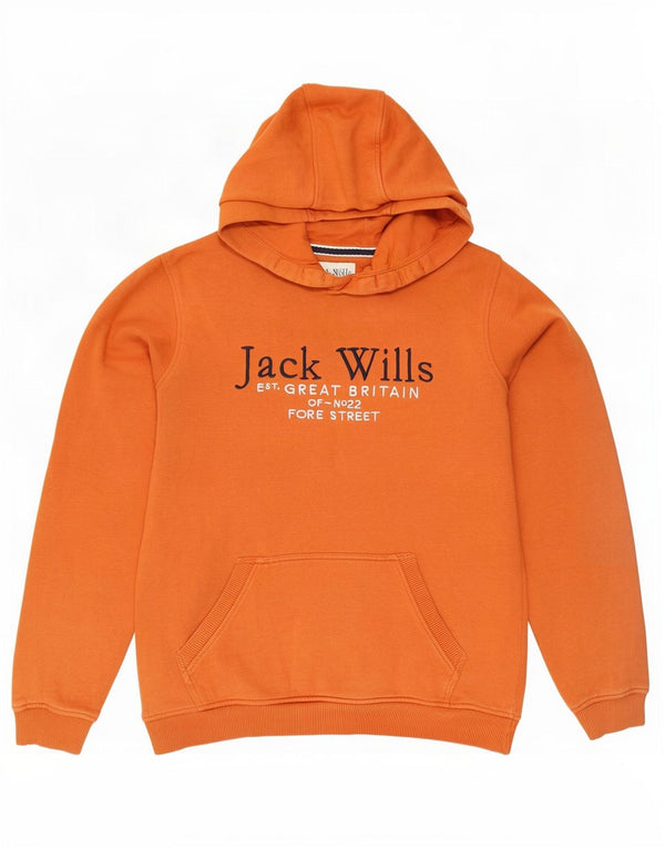 Jack Wills Grafisk hættetrøje til drenge 14-15 år Orange bomuld