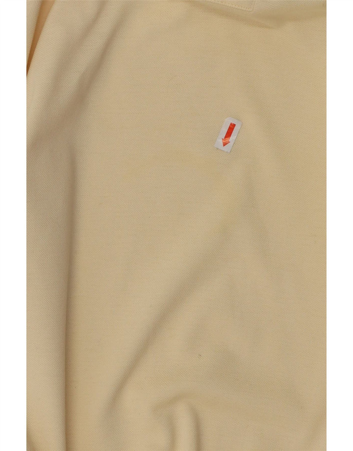 CONTE OF FLORENCE Mens Polo Shirt Medium Yellow Cotton