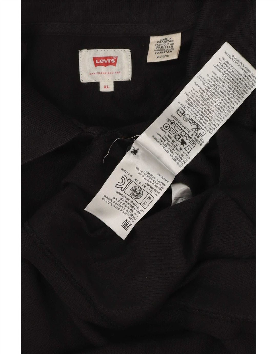 Levi's herre poloshirt XL sort bomuld