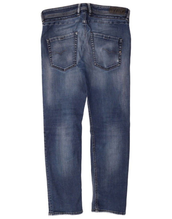 Diesel Dame Belther Regular Slim Fit Tapered Jeans W32 L30 Blå Bomuld