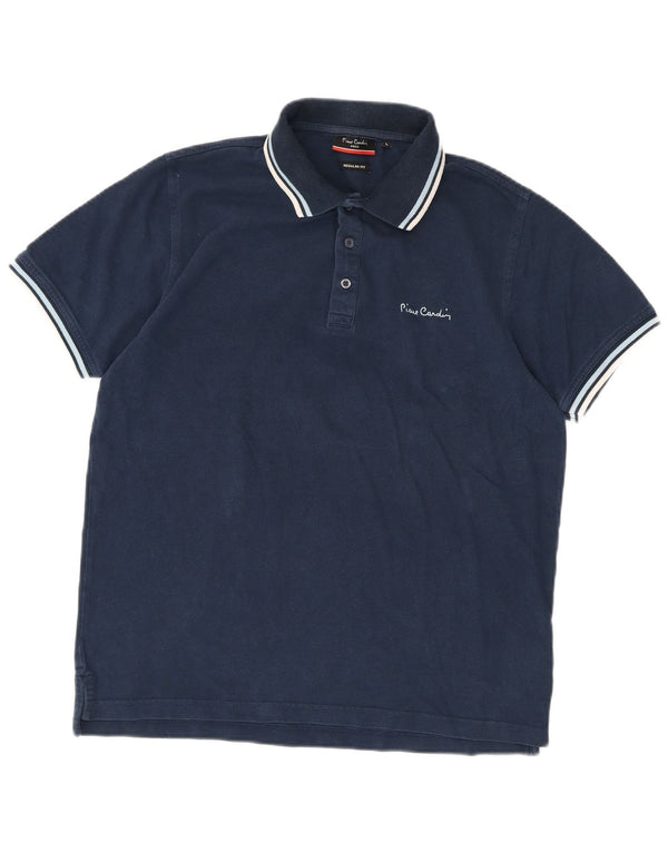 Pierre Cardin Herre Regular Fit poloshirt Stor marineblå stribet bomuld