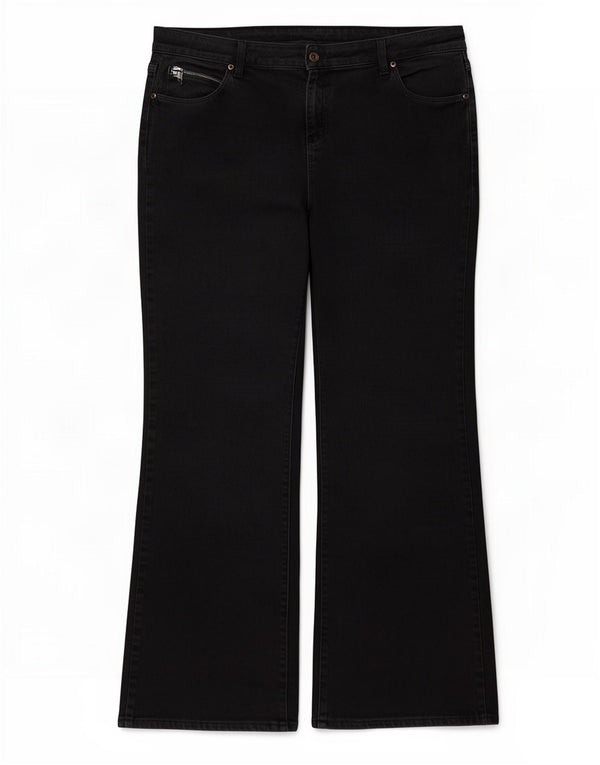 Marks & Spencer Womens Bootcut Jeans UK 20 2XL W36 L29 Black Cotton