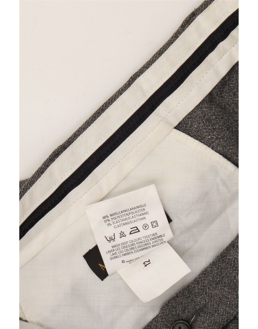 Marks & Spencer Herre St. Michael Straight Suit Bukser W40 L29 Grå Uld
