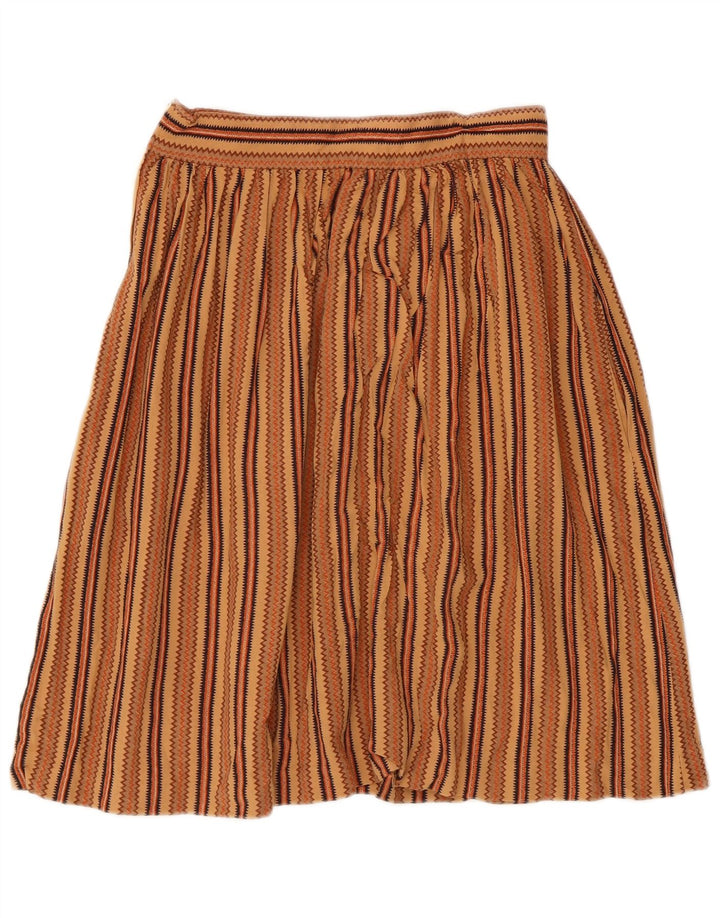 Vintage plisseret nederdel til kvinder IT 44 Medium W26 Brun Geometrisk Aztec