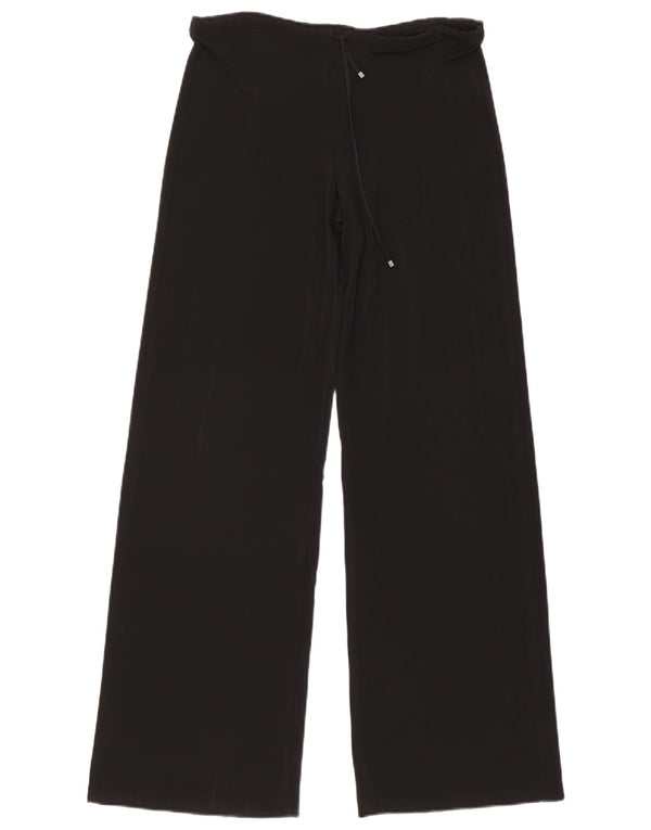 Max Mara Womens Wide Leg Trousers UK 14 Medium W30 L35 Black Viscose