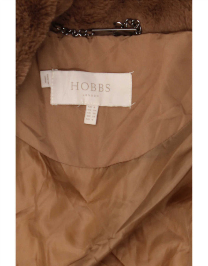 Hobbs polstret frakke til kvinder UK 8 Small Brown Colourblock Polyester