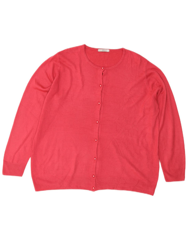 Marks & Spencer Dame Cardigan Sweater UK 22 3XL Pink Akryl