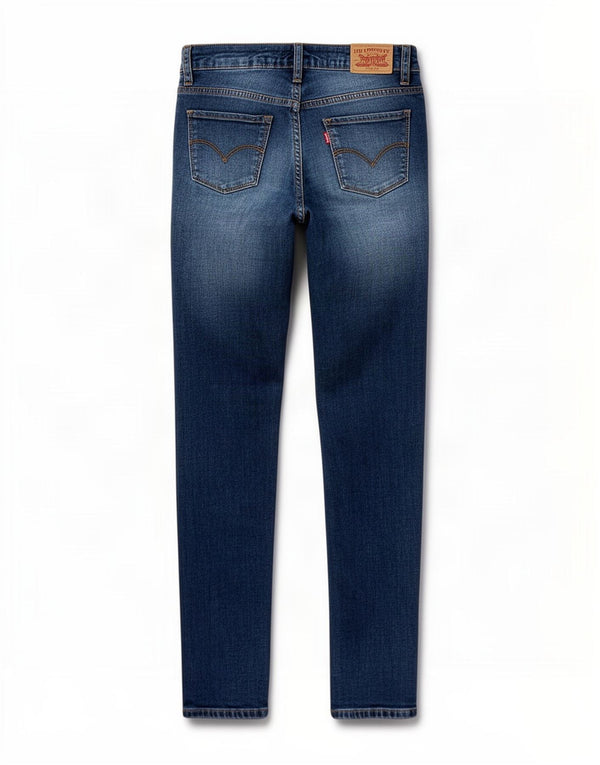 Levi's Girls 711 Distressed Skinny Jeans 13-14 år W26 L30 Blue Cotton