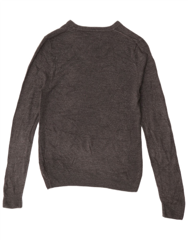 MARKS & SPENCER Herre V-hals sweater Medium Grå Akryl