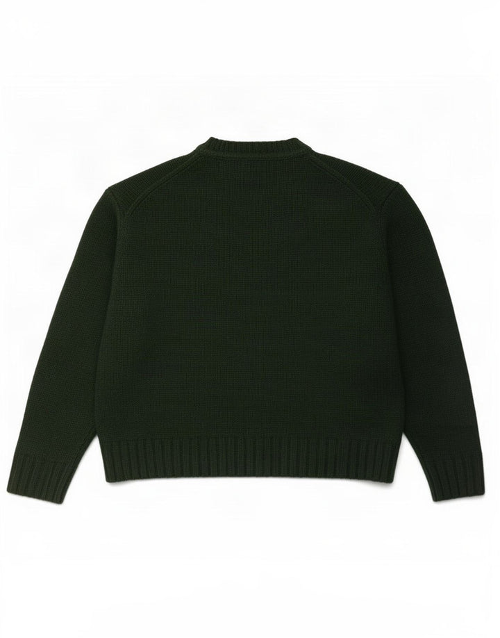 Zara Dame Oversized Crew Neck Jumper Sweater UK 14 Medium Grøn Akryl