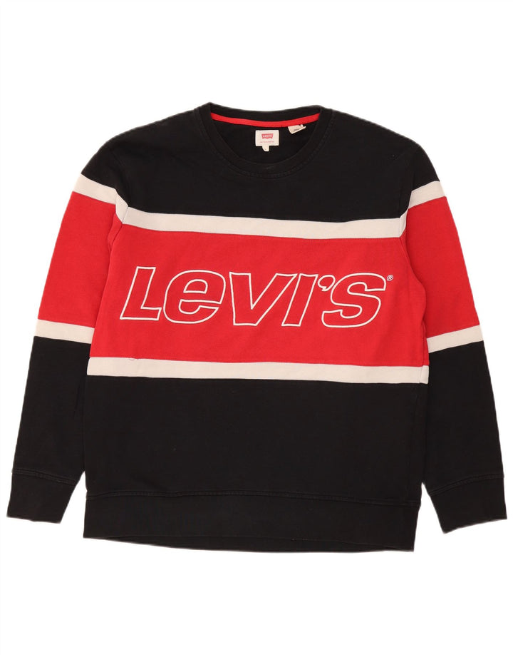 Levi's Grafisk Sweatshirt-trøje til mænd Stor Sort Colourblock Bomuld