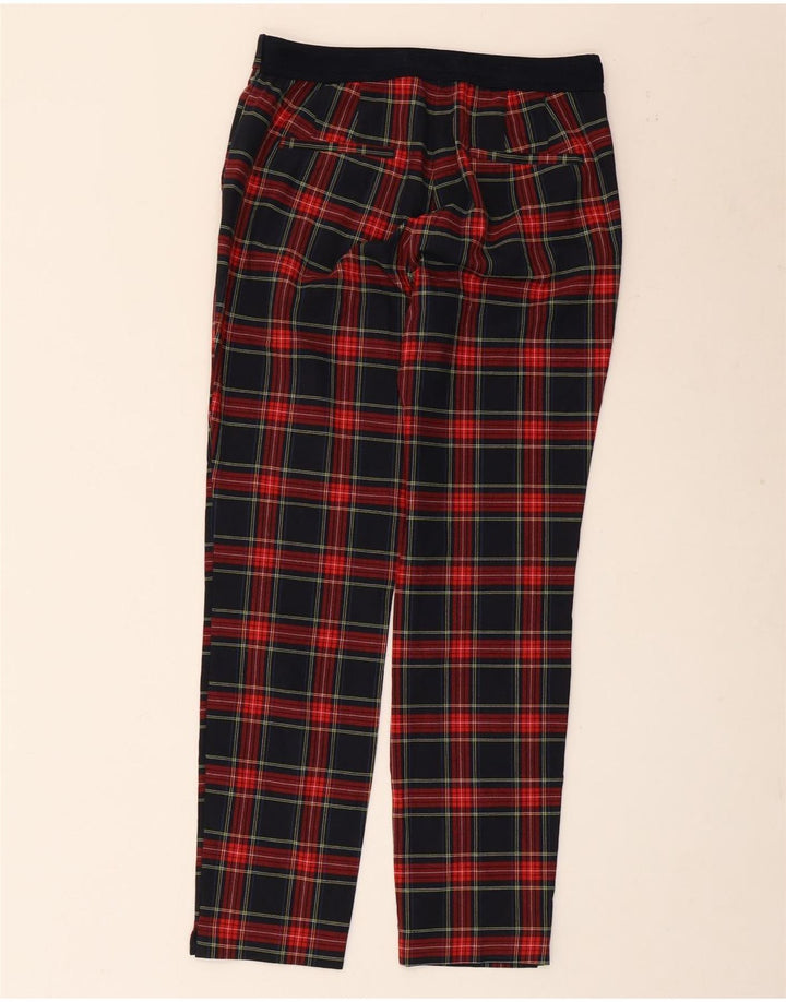 ZARA lige chinosbukser til kvinder Medium W28 L27 sort ternet polyester