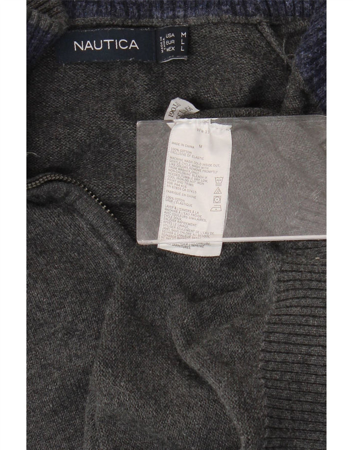 NAUTICA sweater med lynlås til mænd mellemgrå bomuld