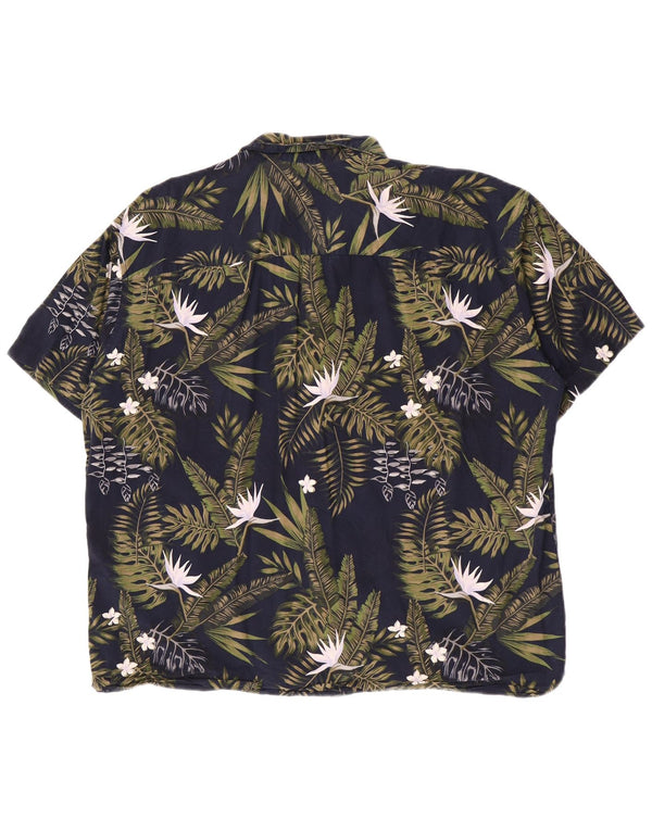 Jack & Jones kortærmet herreskjorte 2XL marineblå blomsterbomuld
