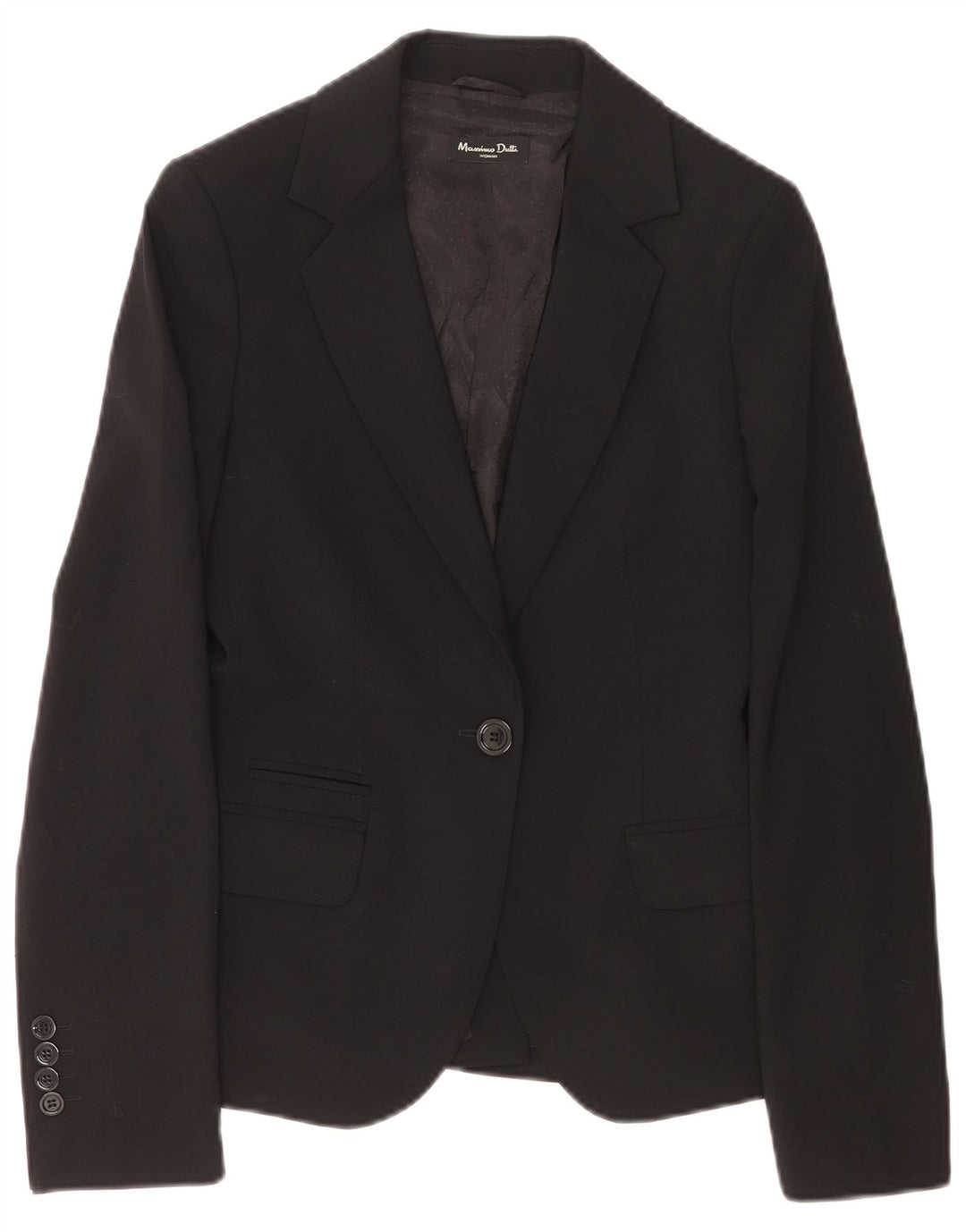 Massimo Dutti Dame 1 Knap Blazer Jakke EU 38 Lille Sort Uld