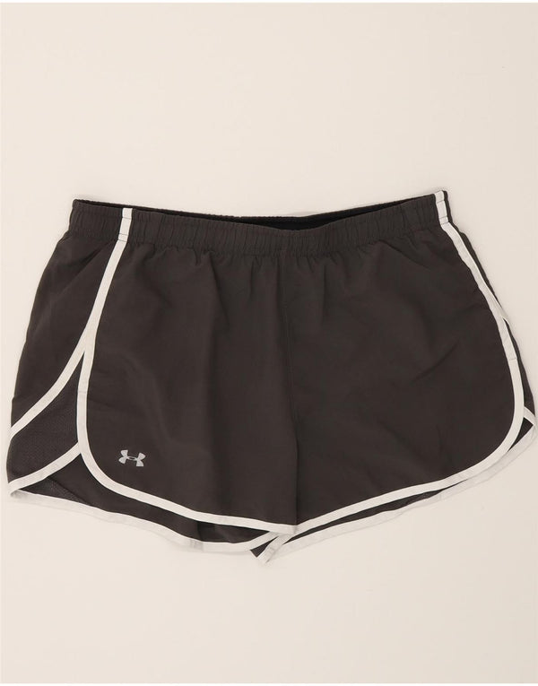 Under Armour Womens Heat Gear Sports Shorts UK 14 Medium Grey Polyester