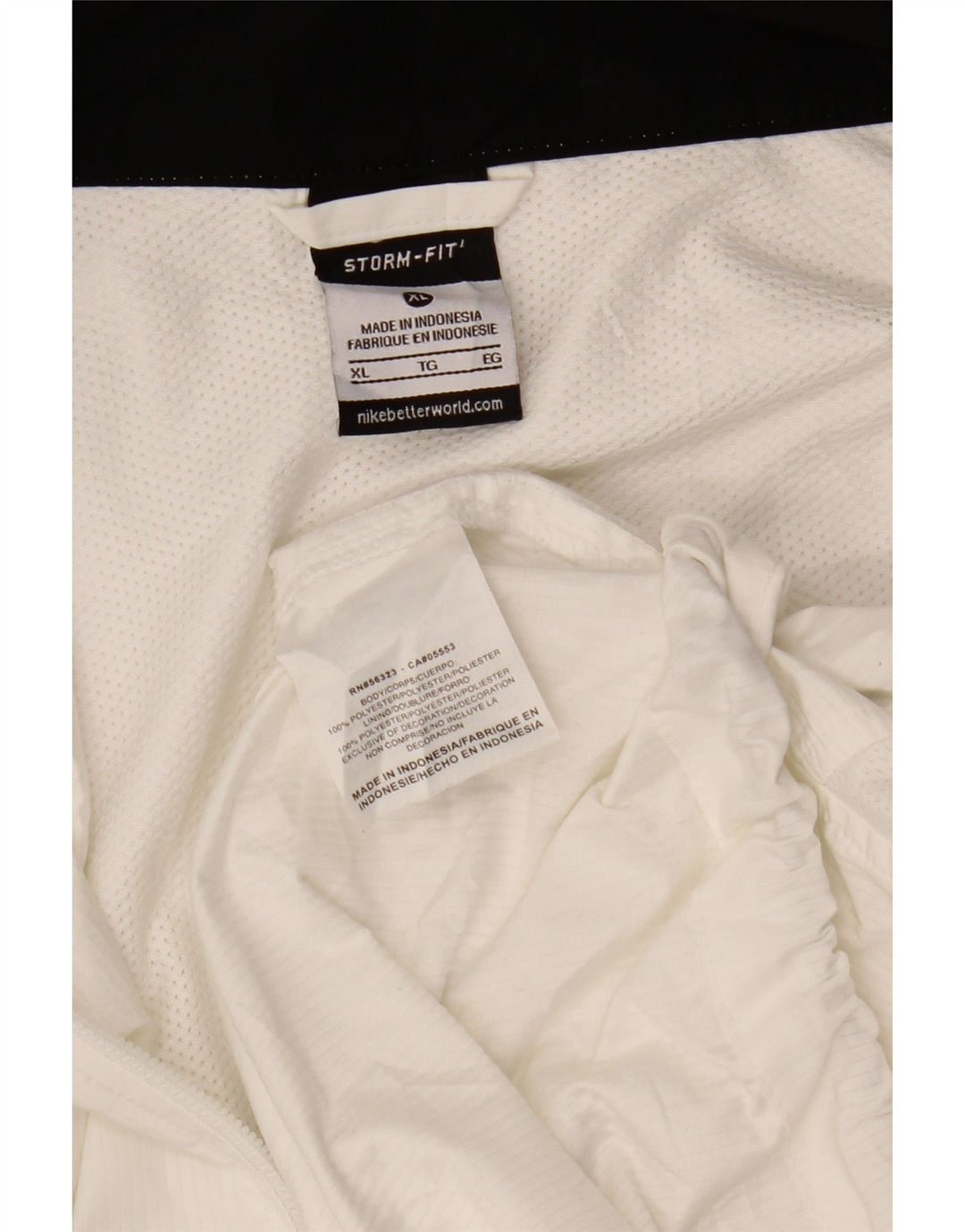 Nike Herre Storm-Fit Pullover Windbreaker Jacket UK 42 XL Hvid Colourblock