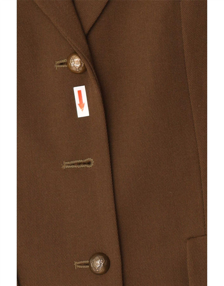 Choise by Danwear Dame 2 Button Blazer Jacket UK 10 Small Khaki Polyester